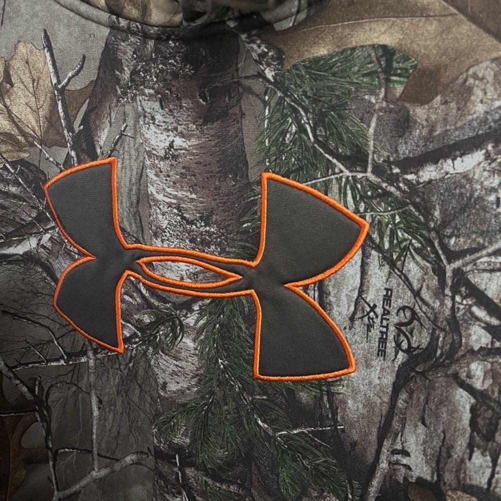 Under Armour UA RealTree Camo Fleece Hoodie Coldgear Sz XL - Picture 3 of 7